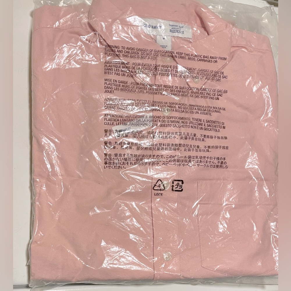 NWT Pink Old Navy Cotton button up long sleeve shirt - multiple sizes available
